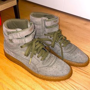 Puma Olive Green High-Top Sneakers